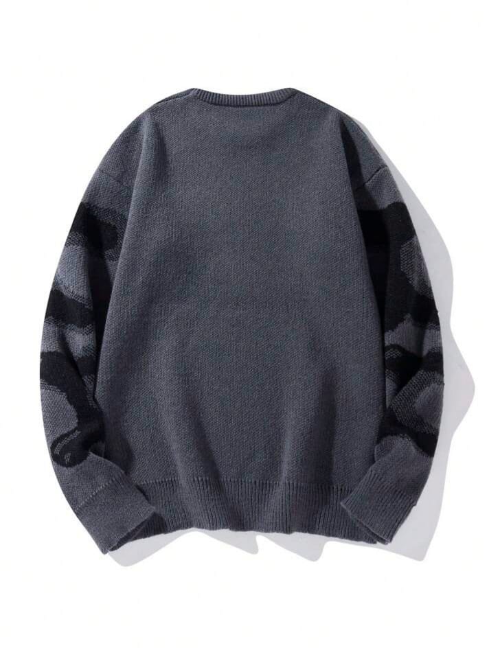 CRAAZY-MONKEY Roghcode Men Halloween Skeleton Pattern Graphic Sweatshirt